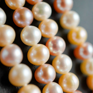 Elegant 50” Genuine Pink White Cream Pearl Strand Rare Find