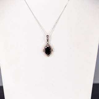 Sterling Silver Garnet Pendant Necklace with 15 Inch 925 Chain
