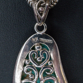 Sterling Silver Kingman Turquoise Teardrop Pendant Necklace