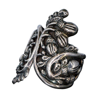 1950s Los Ballesteros Taxco Sterling Silver Leaf Clamper Bracelet