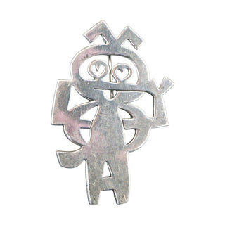 Vintage Sterling Silver Dancing Man Brooch by Mik Stousland Mid Century Modernist Jewelry