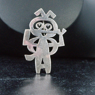 Vintage Sterling Silver Dancing Man Brooch by Mik Stousland Mid Century Modernist Jewelry