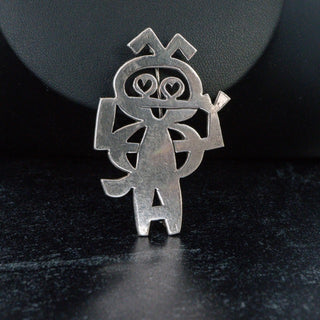 Vintage Sterling Silver Dancing Man Brooch by Mik Stousland Mid Century Modernist Jewelry