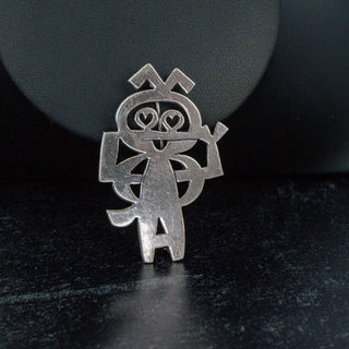 Vintage Sterling Silver Dancing Man Brooch by Mik Stousland Mid Century Modernist Jewelry