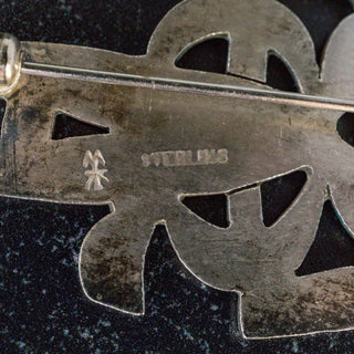 Vintage Sterling Silver Dancing Man Brooch by Mik Stousland Mid Century Modernist Jewelry