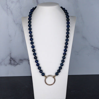 Lapis Lazuli Strand Necklace With Silver Ring Pendant