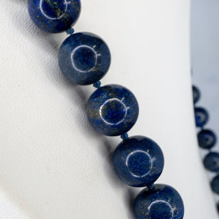 Lapis Lazuli Strand Necklace With Silver Ring Pendant
