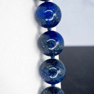 Lapis Lazuli Strand Necklace With Silver Ring Pendant