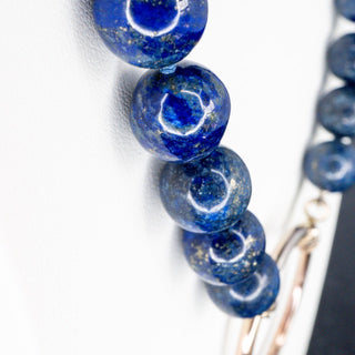 Lapis Lazuli Strand Necklace With Silver Ring Pendant