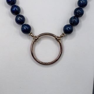Lapis Lazuli Strand Necklace With Silver Ring Pendant