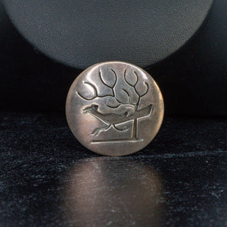 Roadrunner Brooch Vintage Southwestern Hopi Round Silver Pin