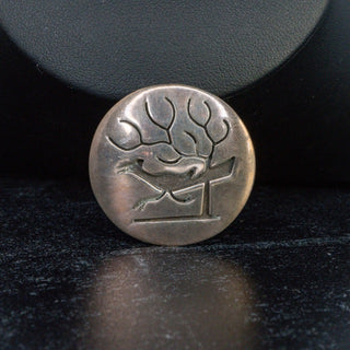 Roadrunner Brooch Vintage Southwestern Hopi Round Silver Pin