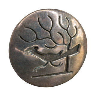 Roadrunner Brooch Vintage Southwestern Hopi Round Silver Pin