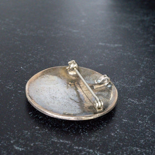 Roadrunner Brooch Vintage Southwestern Hopi Round Silver Pin
