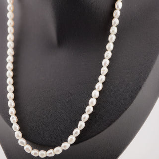 Vintage 16-Inch Freshwater Pearl Necklace with Faux Pearl Accent Clasp