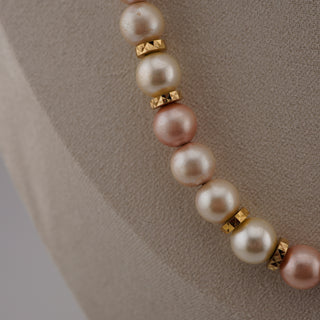 Elegant Vintage Napier Pastel Faux Pearl Parure showcases beautiful faux pearls and gold accents, perfect for timeless style.