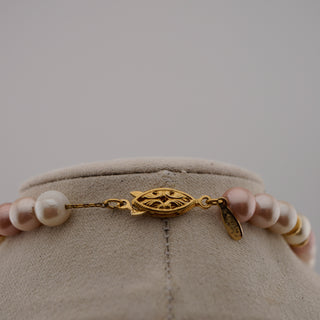 Elegant clasp detail of the Vintage Napier Pastel Faux Pearl Parure, showcasing classic charm and quality craftsmanship.