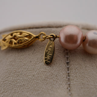 Elegant close-up of the Vintage Napier Pastel Faux Pearl Parure showcasing its beautiful faux pearl details.
