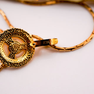 Vintage Roman Faux Pearl Halo Pendant on Monet Chain (20”)