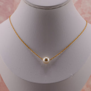 Vintage Floating Pearl Necklace on 16” Gold-Filled Chain