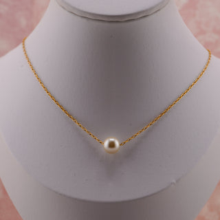 Vintage Floating Pearl Necklace on 16” Gold-Filled Chain