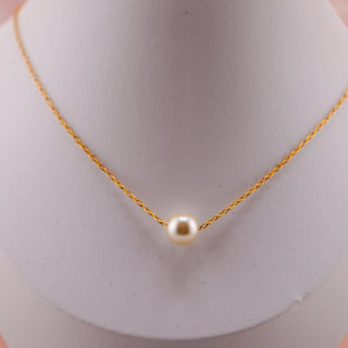 Vintage Floating Pearl Necklace on 16” Gold-Filled Chain