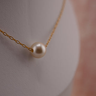 Vintage Floating Pearl Necklace on 16” Gold-Filled Chain