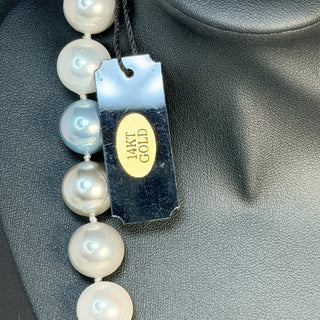 Lucoral 14K Gold Clasp Graduated Pearl Necklace (Original Tag)