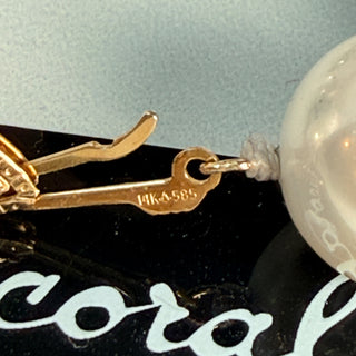 Lucoral 14K Gold Clasp Graduated Pearl Necklace (Original Tag)