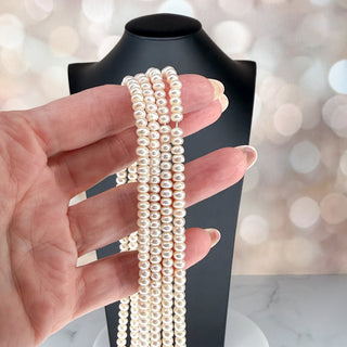 Multi-Strand Faux Pearl Lariat Necklace