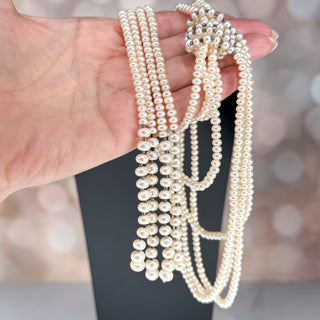 Multi-Strand Faux Pearl Lariat Necklace
