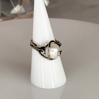 Noa Zuman Sterling Pearl Tendril Ring -7