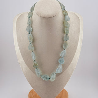 The Siren’s Signal Aquamarine Nugget Necklace 19 Inch Natural Stone Strand