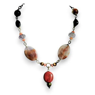 Jan Michaels 22 Inch Mixed Gemstone Statement Necklace