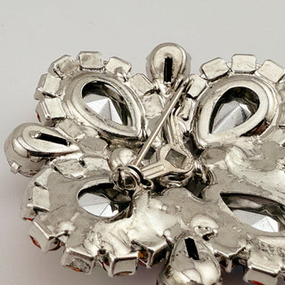 Attributed Juliana Rainbow Watermelon Rhinestone Brooch in Red, Green & Purple