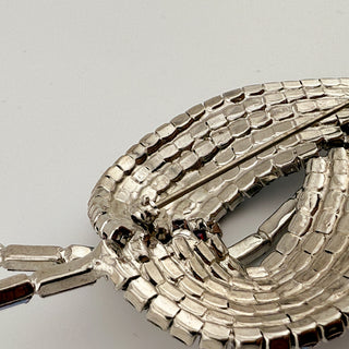 Bold AB Pave Leaf Brooch with Baguette Veins