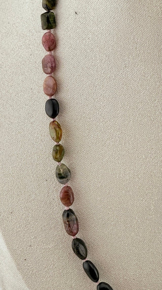 Faceted Tourmaline Bead Necklace with 14K Gold Clasp