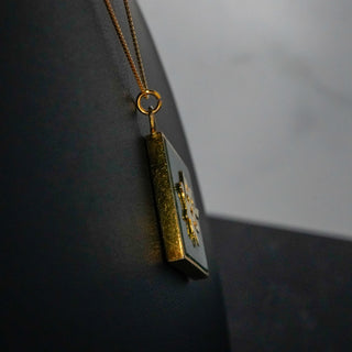 Jade Happiness Pendant Necklace Vintage Symbolic Jewelry 16 Inch Vermeil Chain