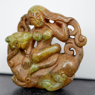 Hand Carved Jadeite Mermaid – Mythical Beauty in Stone