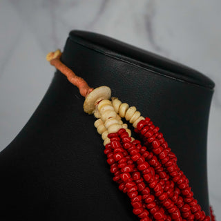 Vintage 12 Strand Red Coral Necklace Bold and Beautiful