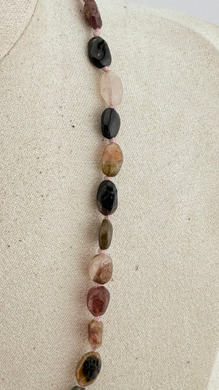 Faceted Tourmaline Bead Necklace with 14K Gold Clasp