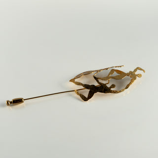 Vintage Cecile Jeanne Paris Matisse Dancers with Dove Gold Stick Pin