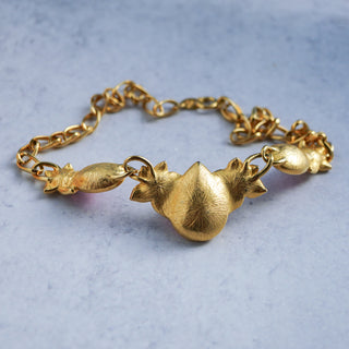 Vintage Signed Trifari and Kunio Matsumoto Gold Tone Pink Crystal Necklace