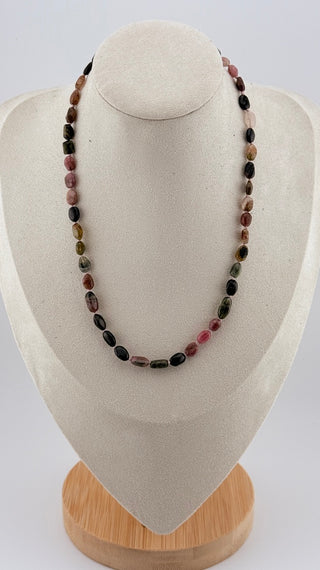 Faceted Tourmaline Bead Necklace with 14K Gold Clasp