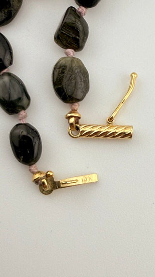 Faceted Tourmaline Bead Necklace with 14K Gold Clasp