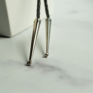 Vintage Zuni Silver Inlay Roadrunner Bolo Tie