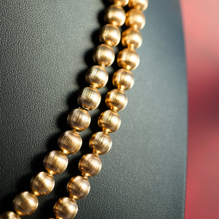 Vintage Crown Trifari 22-Inch Gold-Tone Metal Beaded Necklace – Circa Pre-1955