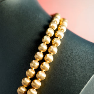 Vintage Crown Trifari 22-Inch Gold-Tone Metal Beaded Necklace – Circa Pre-1955