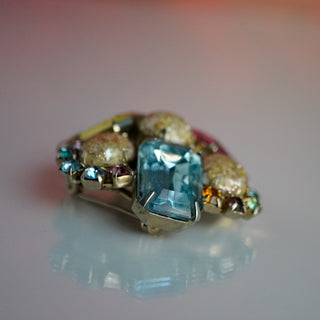 Vintage Multi-Color Rhinestone Brooch Julianna Style Fruit Salad - Rare Find