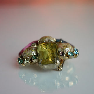 Vintage Multi-Color Rhinestone Brooch Julianna Style Fruit Salad - Rare Find